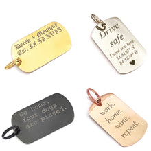 Load image into Gallery viewer, Custom Engraved ID Tag Keychain