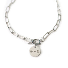 Load image into Gallery viewer, Engraved Coin Paper Clip Necklace
