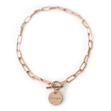 Load image into Gallery viewer, Engraved Coin Paper Clip Necklace
