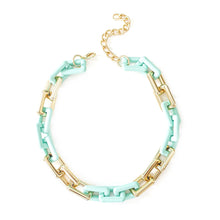 Load image into Gallery viewer, Matte Metallic Mix Geometric Link Necklace