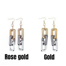 Load image into Gallery viewer, Mixed Metal Acrylic Rectangle Link Earrings