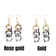 Load image into Gallery viewer, Mixed Metal Acrylic Cuban Link Earrings