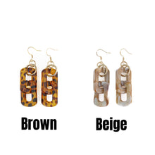 Load image into Gallery viewer, Rectangle Link Tortoise Shell Earrings