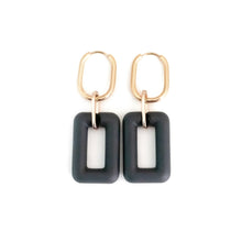 Load image into Gallery viewer, Matte Rectangle Link Earrings