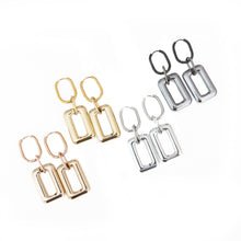 Load image into Gallery viewer, Metallic Rectangle Link Earrings
