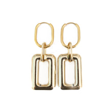 Load image into Gallery viewer, Metallic Rectangle Link Earrings