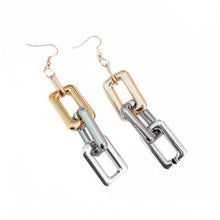 Load image into Gallery viewer, Mixed Metal Acrylic Rectangle Link Earrings
