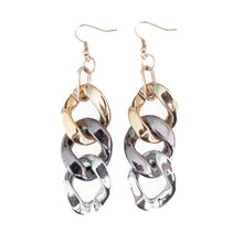 Load image into Gallery viewer, Mixed Metal Acrylic Cuban Link Earrings
