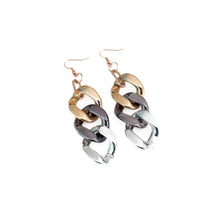 Load image into Gallery viewer, Mixed Metal Acrylic Cuban Link Earrings
