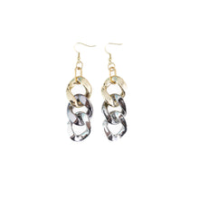 Load image into Gallery viewer, Mixed Metal Acrylic Cuban Link Earrings