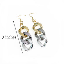 Load image into Gallery viewer, Mixed Metal Acrylic Cuban Link Earrings