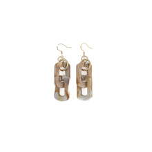 Load image into Gallery viewer, Rectangle Link Tortoise Shell Earrings