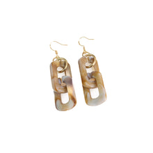 Load image into Gallery viewer, Rectangle Link Tortoise Shell Earrings
