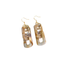 Load image into Gallery viewer, Rectangle Link Tortoise Shell Earrings