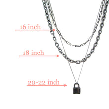Load image into Gallery viewer, Layered Padlock Necklace Set