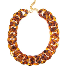 Load image into Gallery viewer, Tortoise Shell Acrylic Link Necklace