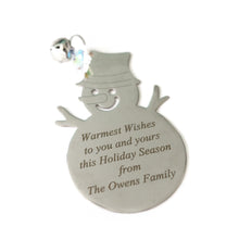 Load image into Gallery viewer, Customized Snowman Ornament