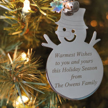 Load image into Gallery viewer, Customized Snowman Ornament