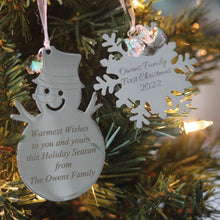 Load image into Gallery viewer, Customized Snowman Ornament