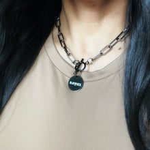 Load image into Gallery viewer, Engraved Coin Paper Clip Necklace
