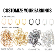 Load image into Gallery viewer, Metallic Rectangle Link Earrings