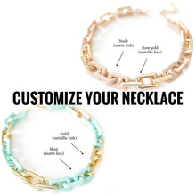 Load image into Gallery viewer, Matte Metallic Mix Geometric Link Necklace