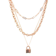 Load image into Gallery viewer, Layered Padlock Necklace Set