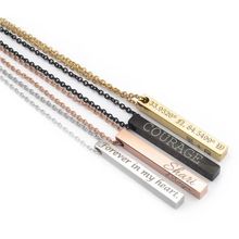 Load image into Gallery viewer, Engraved Bar Necklace