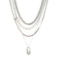 Load image into Gallery viewer, Layered Carabiner Lock Necklace Set