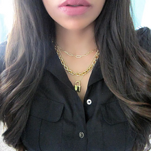 Load image into Gallery viewer, Layered Padlock Necklace Set
