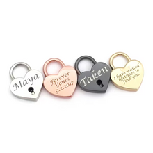 Load image into Gallery viewer, Engraved Heart Padlock