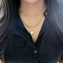 Load image into Gallery viewer, Layered Padlock Necklace Set