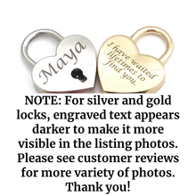 Load image into Gallery viewer, Engraved Heart Padlock

