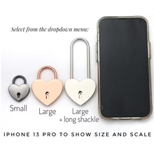 Load image into Gallery viewer, Engraved Heart Padlock