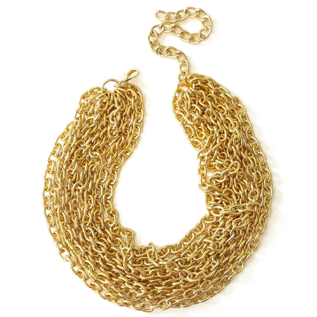 Chunky Multi-layer Oval Link Necklace