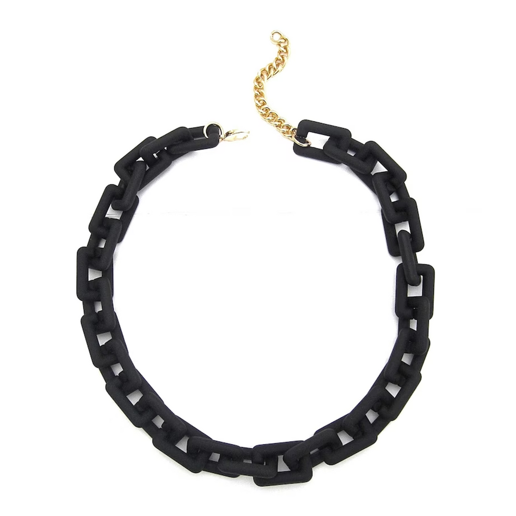 Matte Rectangle Link Necklace