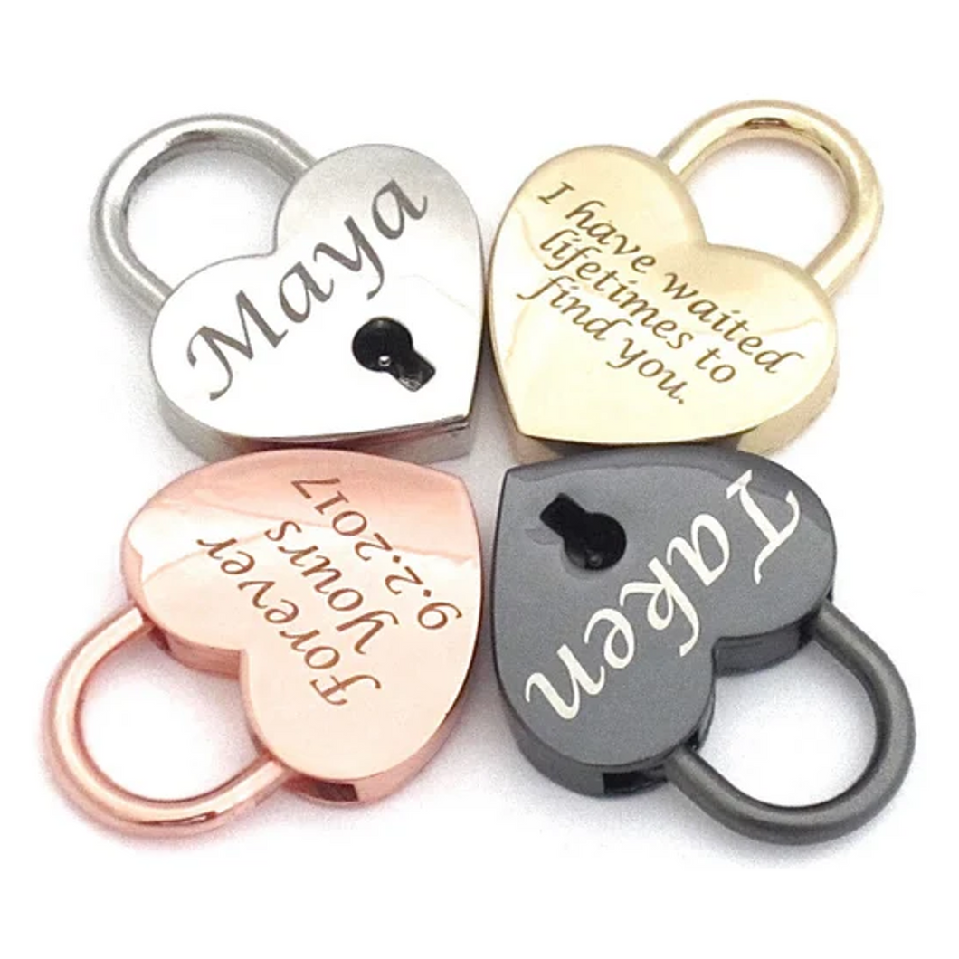 Engraved Heart Padlock