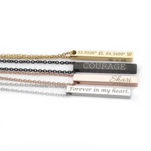 Load image into Gallery viewer, Engraved Bar Necklace
