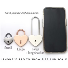 Load image into Gallery viewer, Engraved Heart Padlock
